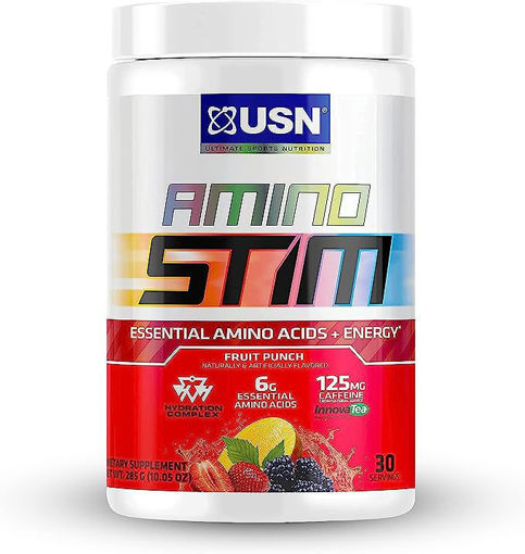 Imagen de USN AMINOSTIM (AMINOS+ENERGIA) FRUIT PUNCH 30 SERV