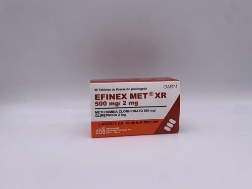 Imagen de EFINEX MET XR 500mg /2mg Caja x 30 Tabletas.
