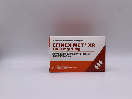 Imagen de EFINEX MET XR 1000 mg /1mg Caja x 30 Tabletas.