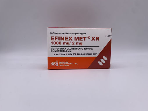 Imagen de EFINEX MET XR 1000 mg /2mg Caja x 30 Tabletas.